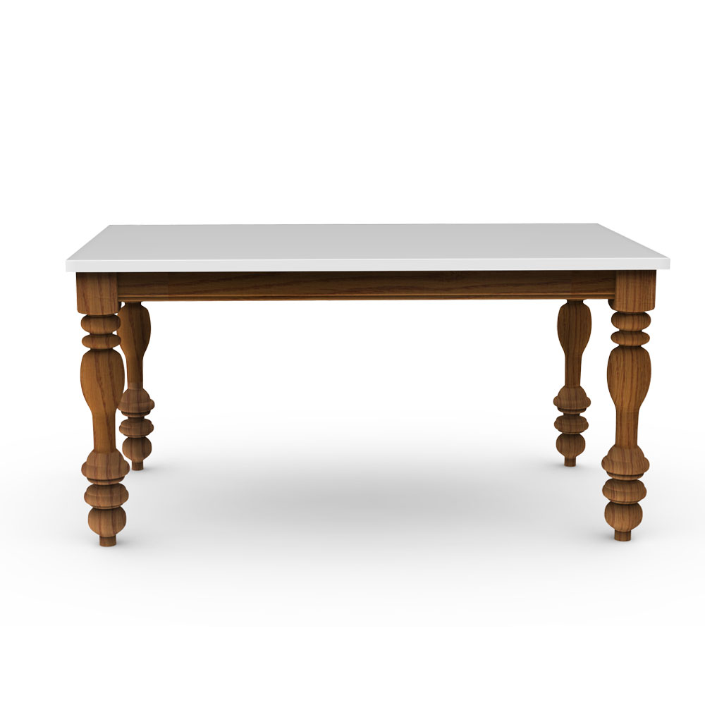 Trumpet style Dining table - White 