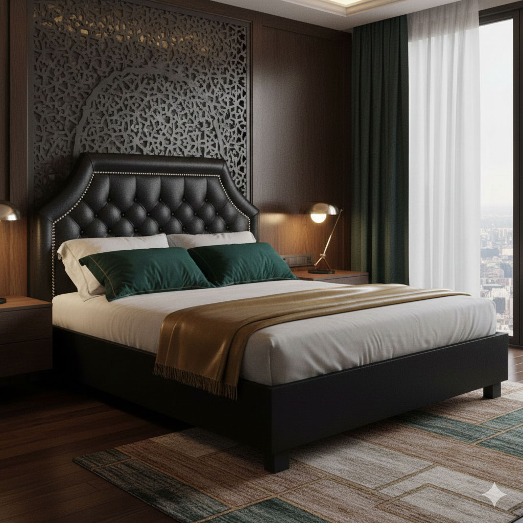 Royal High King size Bed-Black