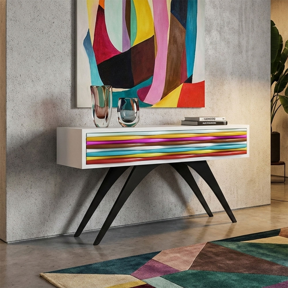 CURVE BAND CABINET - WHITE