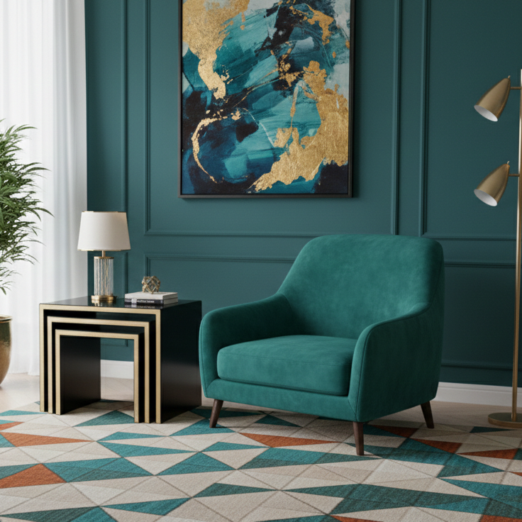 Gold band nested stool