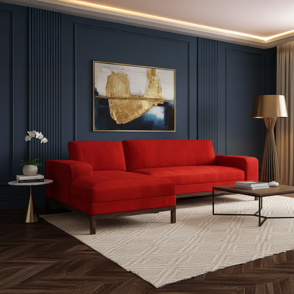 Doric Sectional Sofa - Scarlet Red