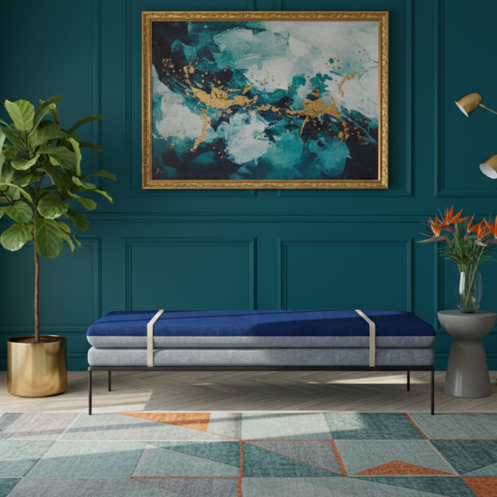 Daybed Modern Settee - Navy Blue