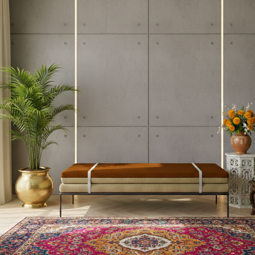 Modern Daybed - Caramel Brown