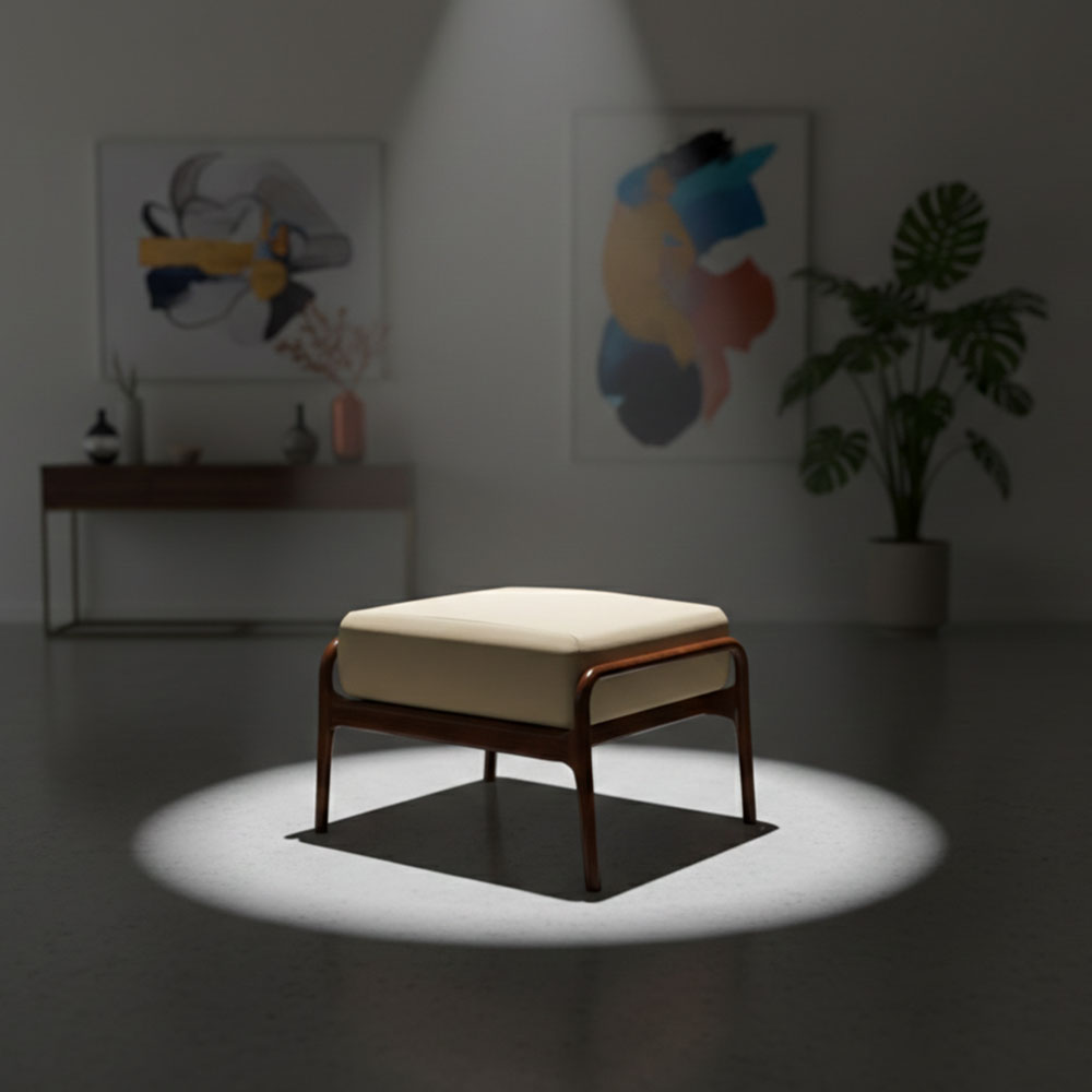 HANDLEBAR OTTOMAN - BUTTERMILK