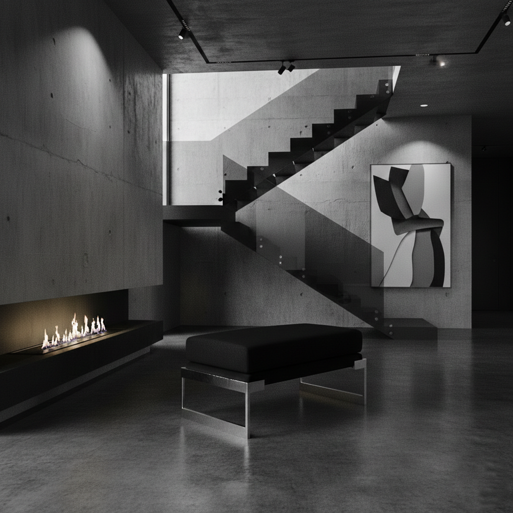 MIDNIGHT BLACK RECTANGULAR OTTOMAN