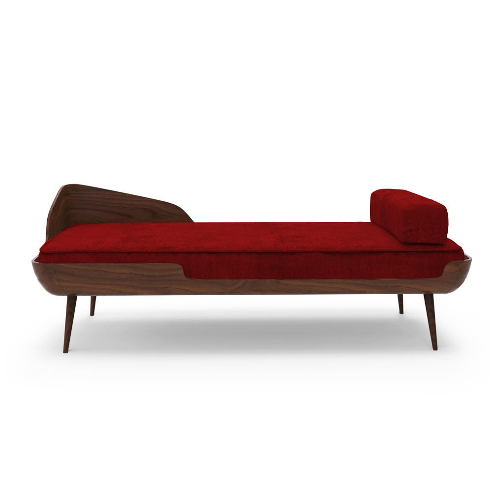 Collar Settee - Ruby Red