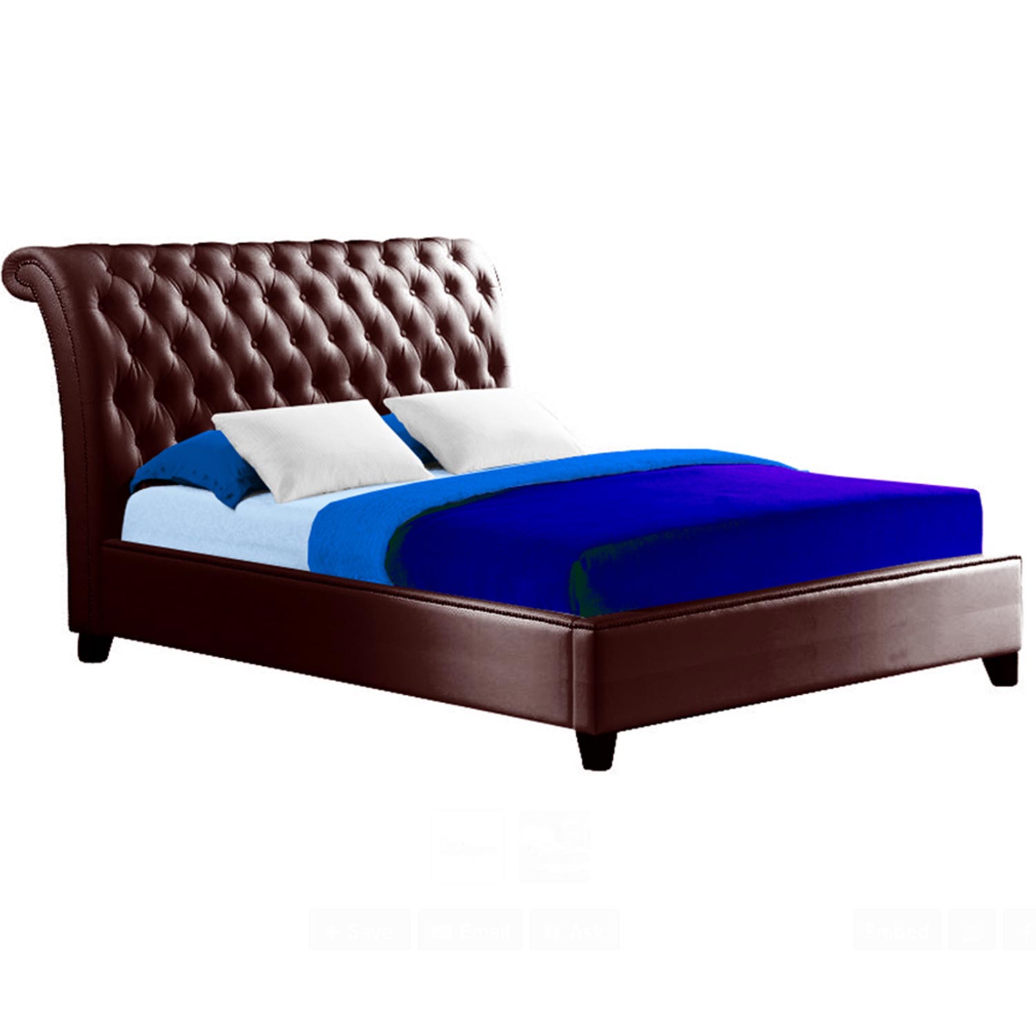 SOFT BROWN TUFTED BED - KING SIZE